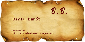 Birly Barót névjegykártya